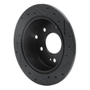 R1 04-12 Mitsubishi Eclipse Rear Left Drilled & Slotted Black Brake Rotor