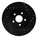 R1 88-88 Pontiac Fiero Front/Rear Left Drilled & Slotted Black Brake Rotor