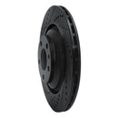 R1 05-11 Audi A6 Quattro Rear Left Drilled & Slotted Black Brake Rotor