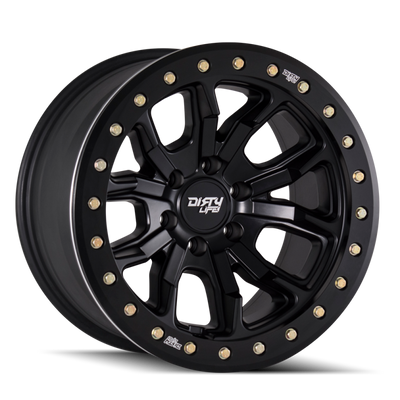 Dirty Life 9303 DT-1 17x9/8x165.1 BP/-12mm Offset/130.8mm Hub Matte Black Wheel - Beadlock