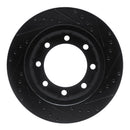 R1 80-94 Ford F-250 4WD (Excl Super Duty) Front Left Drilled & Slotted Black Brake Rotor