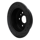 R1 04-09 Lexus RX350 Rear Left Drilled & Slotted Black Brake Rotor