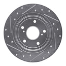 R1 07-14 Suzuki SX4 Rear Right Drilled & Slotted Silver Brake Rotor