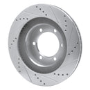 R1 03-09 Lexus GX470 Front Left Drilled & Slotted Silver Brake Rotor