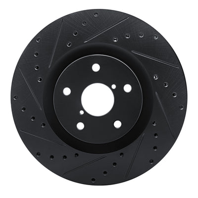 R1 -23 Subaru Ascent Front Left Drilled & Slotted Black Brake Rotor