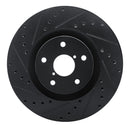 R1 -23 Subaru Ascent Front Left Drilled & Slotted Black Brake Rotor