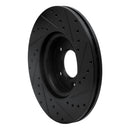 R1 04-15 Mazda 3 Front Left Drilled & Slotted Black Brake Rotor