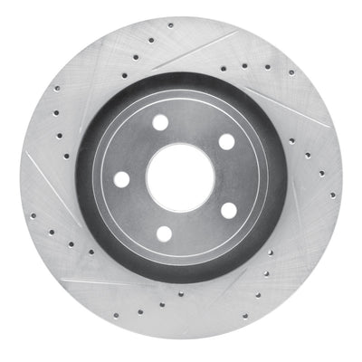 R1 06-10 Jeep Grand Cherokee Front Drilled & Slotted Silver Brake Rotor Set