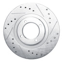 R1 85-88 Toyota Cressida Front Right Drilled & Slotted Silver Brake Rotor