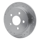 R1 97-05 Buick Century Rear Left Drilled & Slotted Silver Brake Rotor