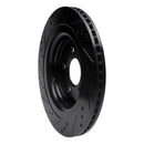 R1 15-23 Ford Mustang Rear Right Drilled & Slotted Black Brake Rotor