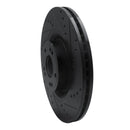 R1 12-17 Genesis G80 Front Right Drilled & Slotted Black Brake Rotor