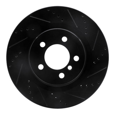 R1 06-09 Land Rover Range Rover Front Right Drilled & Slotted Black Brake Rotor