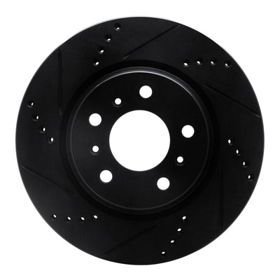 R1 04-09 Buick Allure Front Left Drilled & Slotted Black Brake Rotor