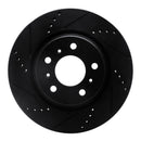 R1 04-09 Buick Allure Front Left Drilled & Slotted Black Brake Rotor