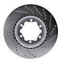 R1 06-25 American Coach Patriot Rear Left Drilled & Slotted Silver Brake Rotor