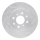 R1 15-20 Honda Fit (Mexico) Front Right Drilled & Slotted Silver Brake Rotor