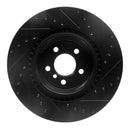 R1 09-19 BMW 750LI Rear Left Drilled & Slotted Black Brake Rotor