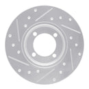 R1 74-87 Dodge COLT Front Right Drilled & Slotted Silver Brake Rotor