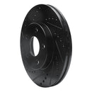 R1 07-10 Chevrolet Cobalt Front Left Drilled & Slotted Black Brake Rotor