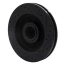 R1 94-99 Dodge Ram 1500 Pickup Front Left Drilled & Slotted Black Brake Rotor