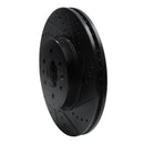 R1 09-10 Kia BORREGO Front Right Drilled & Slotted Black Brake Rotor