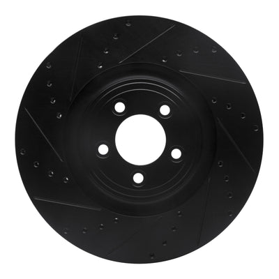 R1 06-21 Jaguar F-Type Front Left Drilled & Slotted Black Brake Rotor