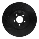 R1 06-21 Jaguar F-Type Front Left Drilled & Slotted Black Brake Rotor
