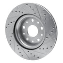 R1 18-25 Jeep Wrangler Front Left Drilled & Slotted Silver Brake Rotor