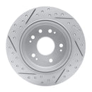 R1 02-04 Honda Cr-V Rear Right Drilled & Slotted Geo-Carbon Rotor