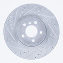 R1 11-16 BMW 528I Front Right Drilled & Slotted Silver Brake Rotor