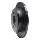 R1 96-02 Ford Crown Victoria Rear Right Drilled & Slotted Black Brake Rotor