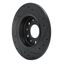 R1 2016-2025 Buick Envista Rear Left Drilled & Slotted Black Brake Rotor