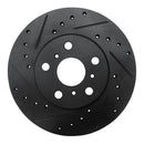 R1 90-91 Toyota Celica Front Left Drilled & Slotted Black Brake Rotor
