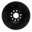 R1 18-25 Volkswagen Atlas Cross Sport Front & Rear Drilled & Slotted Black Brake Rotor Set