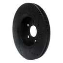 R1 18-22 Toyota C-HR Front Left Drilled & Slotted Black Brake Rotor