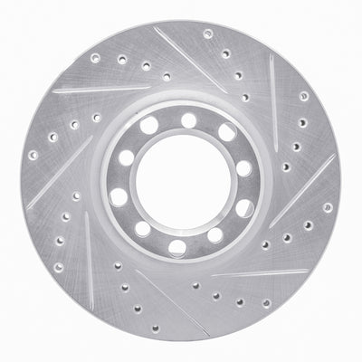 R1 82-85 Mercedes-Benz 380SEC Front Right Drilled & Slotted Silver Brake Rotor