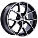 BBS SR 17x7.5 5x100 ET37 Satin Black Diamond Cut Face Wheel -70mm PFS/Clip Required