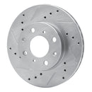 R1 90-00 Honda Civic DEL SOL Front Left Drilled & Slotted Silver Brake Rotor