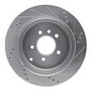R1 05-07 Land Rover LR3 Rear Left Drilled & Slotted Silver Brake Rotor