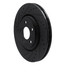 R1 17-20 Acura MDX Front Left Drilled & Slotted Black Brake Rotor