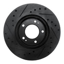 R1 83-89 Chrysler Conquest Front Right Drilled & Slotted Black Brake Rotor