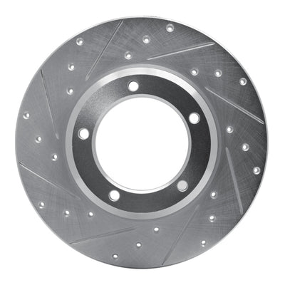 R1 74-99 Land Rover Discovery Front Left Drilled & Slotted Silver Brake Rotor