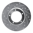 R1 74-99 Land Rover Discovery Front Left Drilled & Slotted Silver Brake Rotor