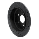 R1 05-10 Honda Odyssey Rear Left Drilled & Slotted Black Brake Rotor