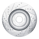 R1 20-25 Tesla Model Y Front Right Drilled & Slotted Silver Brake Rotor