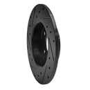 R1 02-08 Chevrolet ASTRA (Mexico) Rear Right Drilled & Slotted Black Brake Rotor