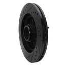 R1 97-99 Ford F-150 RWD Front Right Drilled & Slotted Black Brake Rotor