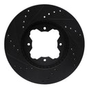R1 91-97 Acura CL Front Right Drilled & Slotted Black Brake Rotor