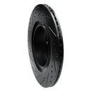 R1 08-25 Infiniti Q60 Rear Right Drilled & Slotted Black Brake Rotor